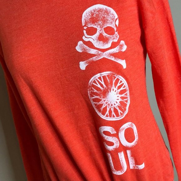 Soulcycle Womens Size XS Skull Cross Bones Drawstring Hem Sweatshirt Top New - Picture 4 of 11